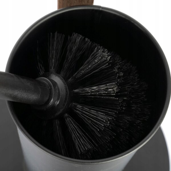 Erga Aurora Black, perie toaleta cu suport din lemn pentru hartie igienica pentru picioare 19x19x72,5 cm, maro-negru, ERG-SEP-1004SEPSTLUNA