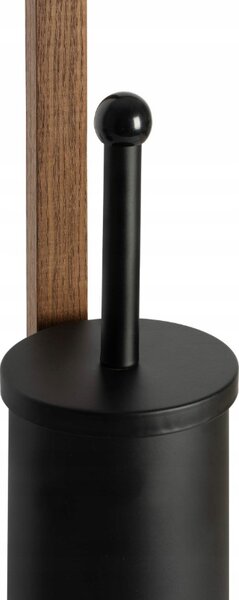 Erga Aurora Black, perie toaleta cu suport din lemn pentru hartie igienica pentru picioare 19x19x72,5 cm, maro-negru, ERG-SEP-1004SEPSTLUNA