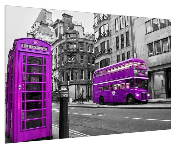 Tablou cu Londra în culori violete (90x60 cm)