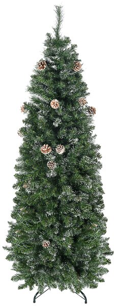 Pom de Craciun Artificial Inalt de 6 ft Tip Creion cu 618 Ramuri Scufundate In Zapada, Deschidere Automata, Baza de Otel, Verde HOMCOM | Aosom Romania