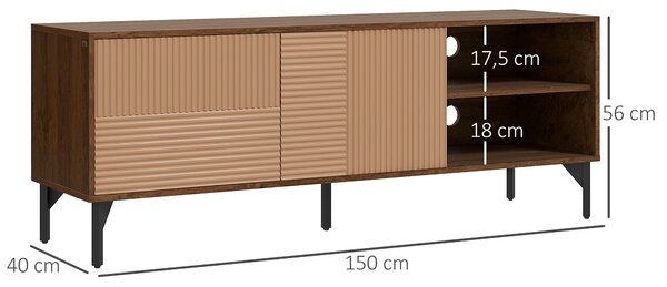 HOMCOM Suport TV Modern cu Rafturi Deschise, pentru Televizoare până la 65", Design Elegant, Maro | Aosom Romania