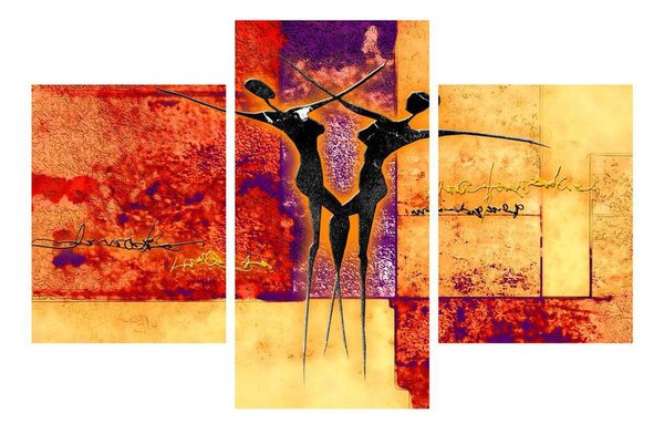 Tablou abstract cu doi dansatori (90x60 cm)