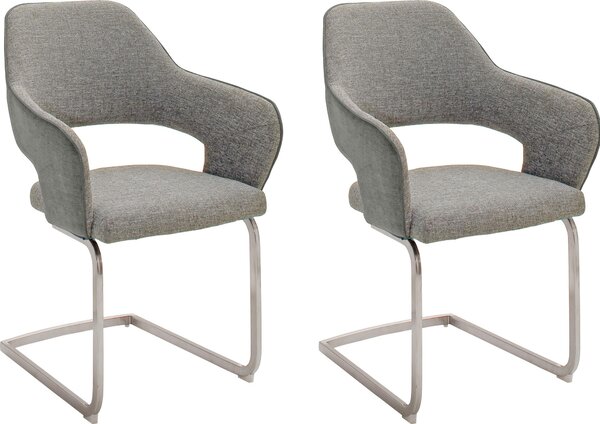 Set 2 scaune NEWCASTEL gri 58/59/89 cm stofa