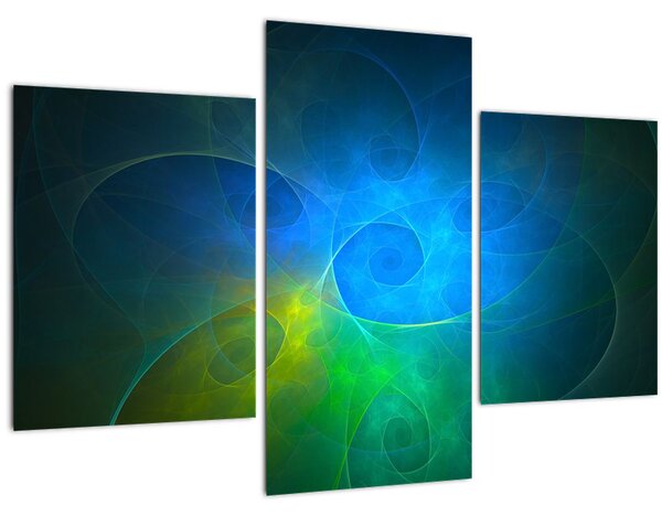 Tablou cu abstracțiune albastră (90x60 cm)
