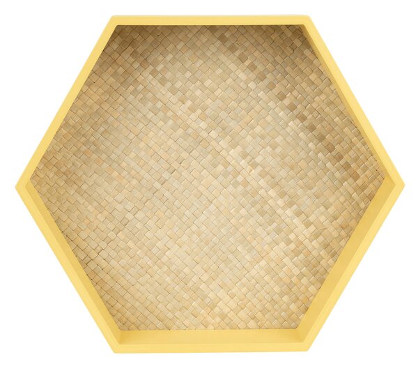 Raft de perete Hexagon galben 39,5/34,5/7,5 cm