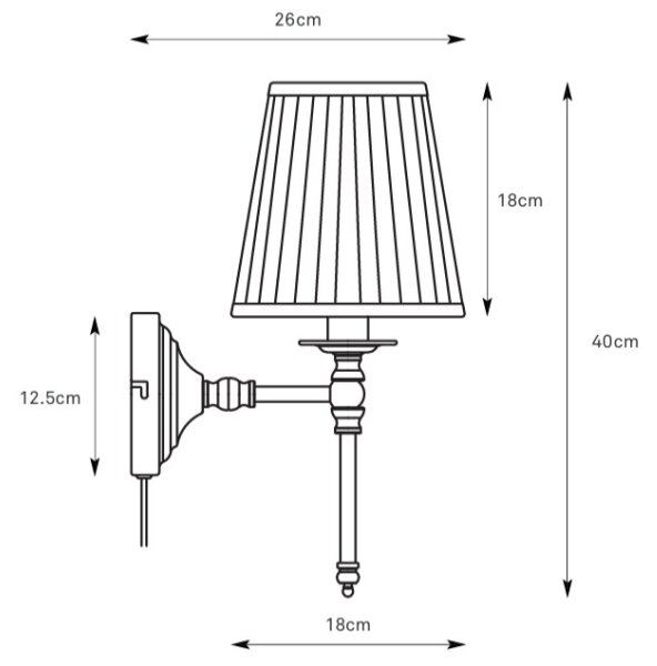 Markslöjd 108968 - Lampă de perete MANOR 1xE14/40W/230V albă/alamă