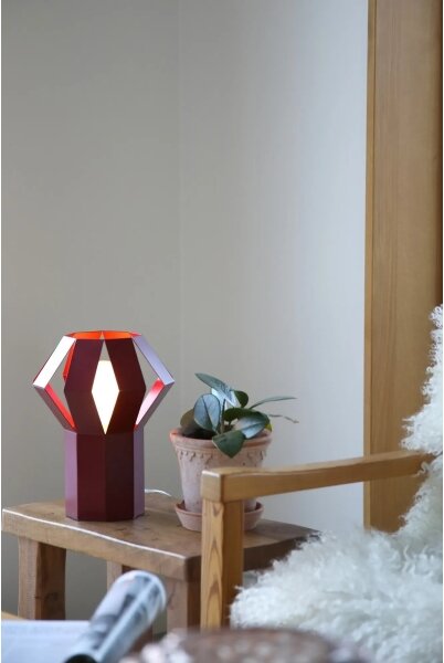 Markslöjd 109150 - Lampă de masă OCTA 1xE27/60W/230V vișinie