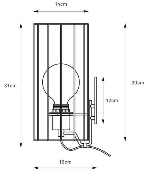 Markslöjd 108960 - Lampă de perete HIKARI 1xE27/60W/230V alb/negru