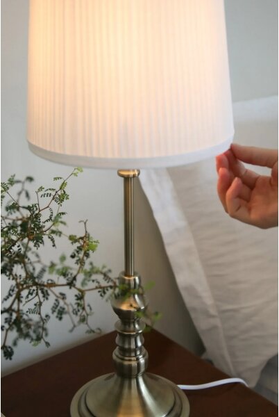 Markslöjd 108970 - Lampă de masă NOBLE 1xE14/40W/230V 66 cm alb/alamă