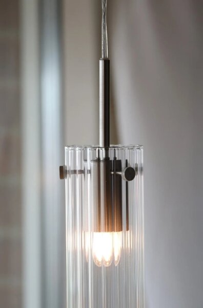 Markslöjd 109013 - Pendul pe cablu TIBIA 1xE14/40W/230V sticlă transparentă/alamă