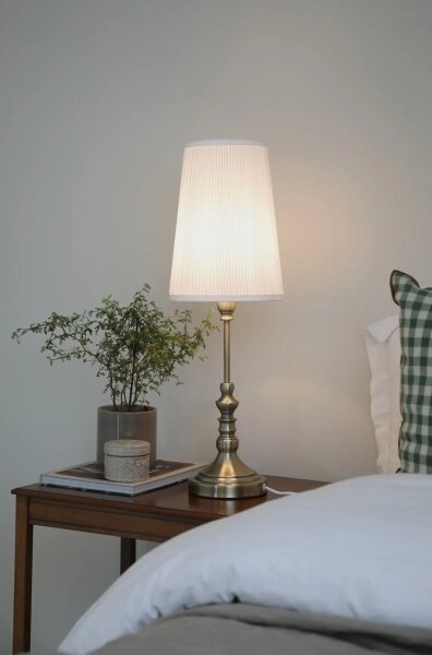 Markslöjd 108970 - Lampă de masă NOBLE 1xE14/40W/230V 66 cm alb/alamă