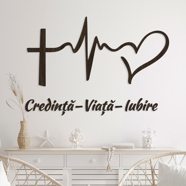 DUBLEZ | Autocolant de perete - Credință, Viață, Iubire