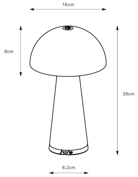 Markslöjd 108950 - Lampă reîncărcabilă LED reglabilă FUNGI LED/1,5W/2000 mAh IP44 gri