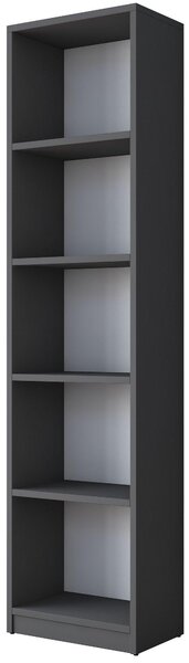 Biblioteca Mavis cu 5 Rafturi, Gri - Alb, 40x162x25 cm
