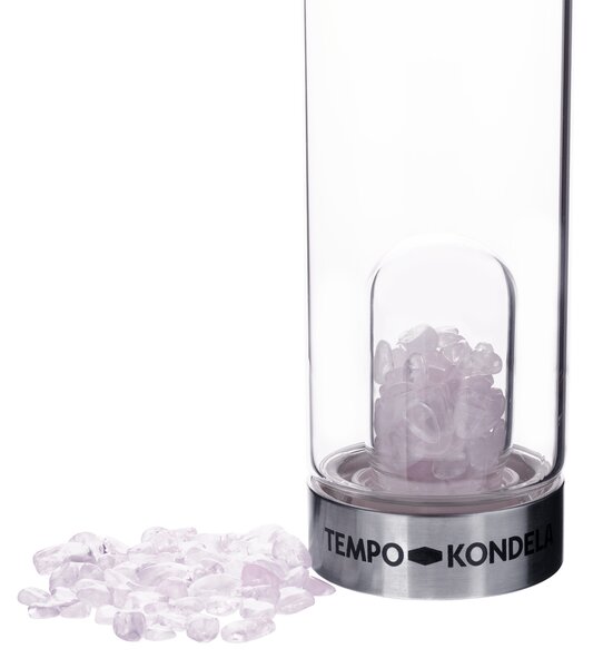 TEMPO-KONDELA CRYSTAL, flacon de sticlă cu cristale roz, 500 ml