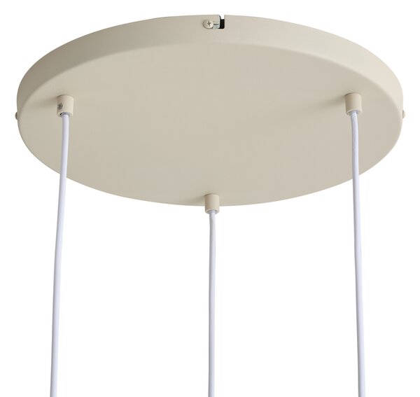 Lampă suspendată scandinavă bej cu sticlă opală cu 3 lumini - Polly