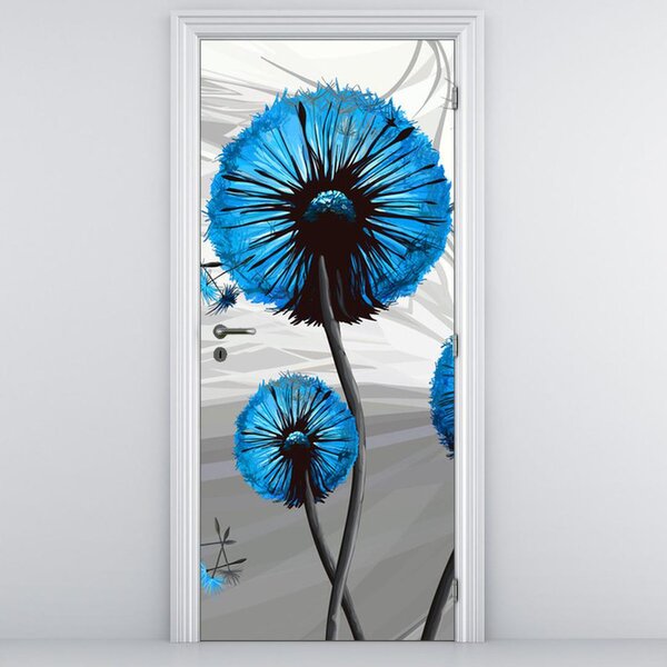 Fototapeta pentru ușă - păpădia abstractă albastră (95x205cm)