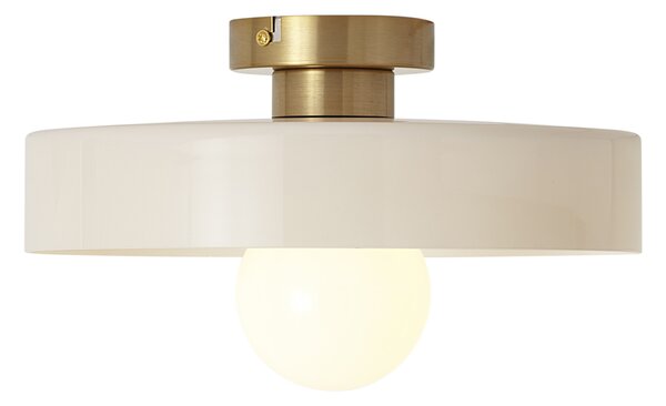 Plafonieră retro bronz cu sticlă bej - Jina