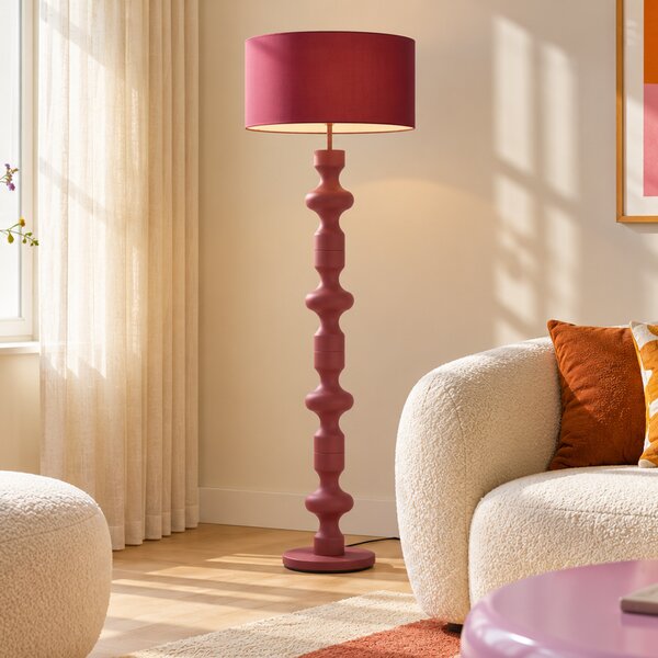 Lampă de podea retro prună cu abajur din material textil 160 cm - Captain