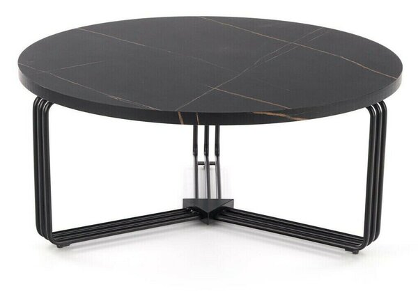 Măsuță de cafea Houston 1275, Marmură neagră, Negru, Metal, 36cm, 12 kg