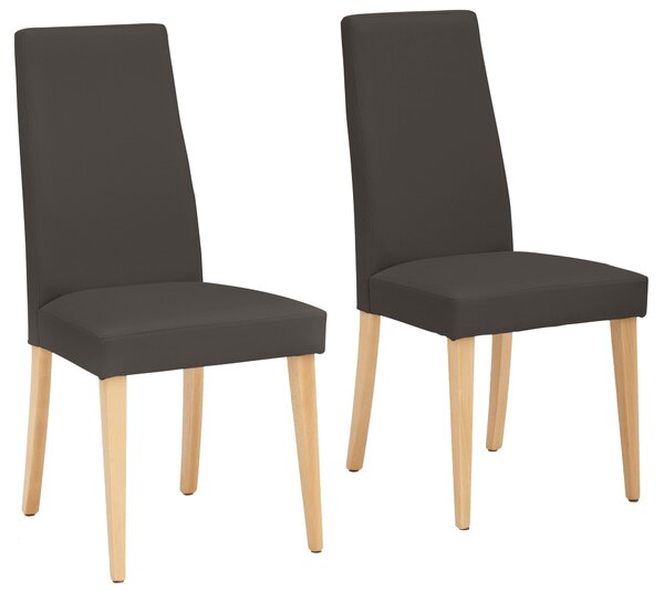 Set 2 scaune Mary piele ecologica maro 47/58,5/94 cm