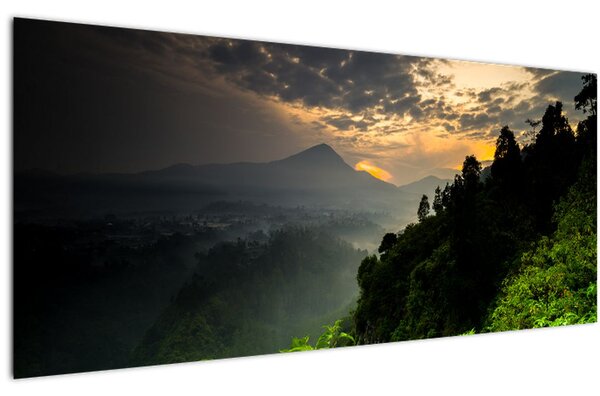 Tablou - peisaj montan verde (120x50 cm)