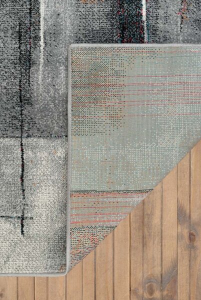 Covor Dreptunghiular Living Dormitor, Kolibri Abstract 11023, Gri Multicolor Dreptunghi, 80x150