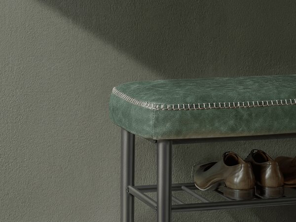 Banca cu raft pentru incaltaminte EKHO 80x30 cm, verde