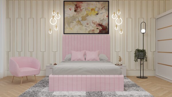Dormitor Cairo Pat Tapitat Dressing 200x200 Alb