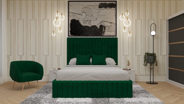 Dormitor Cairo Pat Tapitat Dressing 200x200 AlbGri Antracit