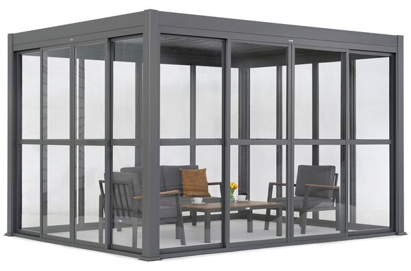 Lagos 3x3 independente patio pergola cu ușă pe 4 părți Garden Point antracit