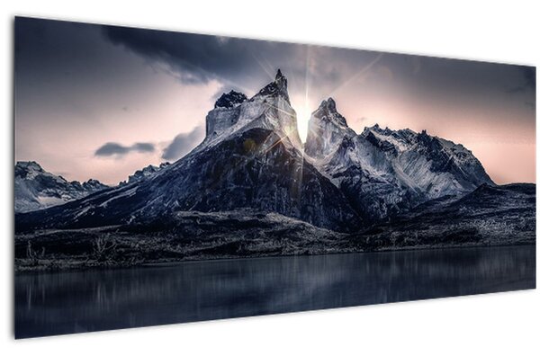 Tablou lacul cu munte (120x50 cm)