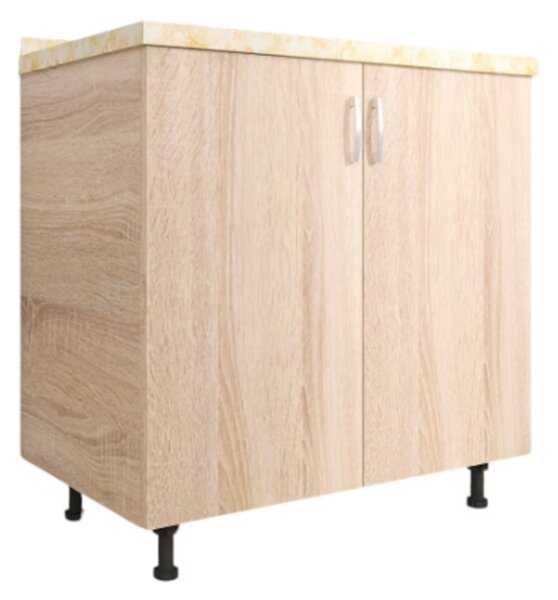 Corp Baza Bucatarie H90xA50xL80 cm, Culoare Sonoma, Picioare Reglabile