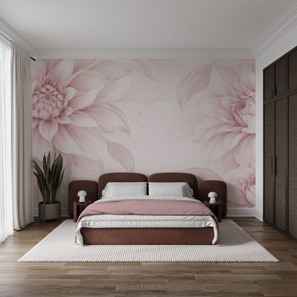 Fototapet Flori delicate în nuanțe delicate de roz, Fototapet flori mari, Fototapet populare, t01024v1 - Tapeko.ro