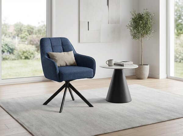 Masuta de cafea HILL Ø 50 cm, alb-negru