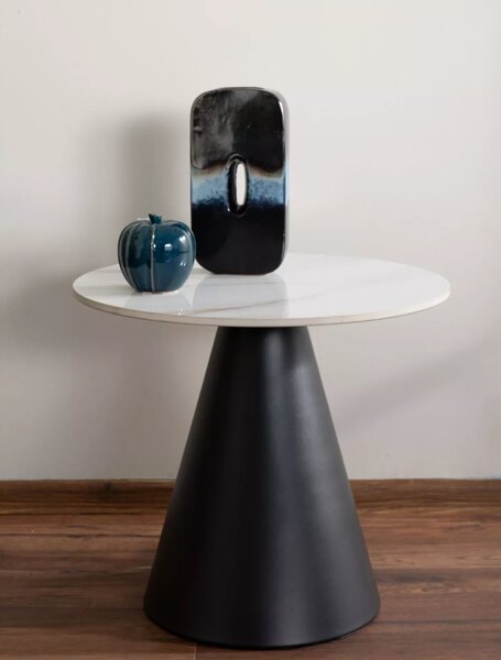 Masuta de cafea HILL Ø 50 cm, alb-negru