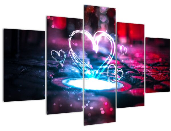 Tablou cu inima iluminată (150x105 cm)