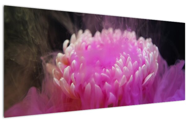 Tablou cu floare în fum roz (120x50 cm)