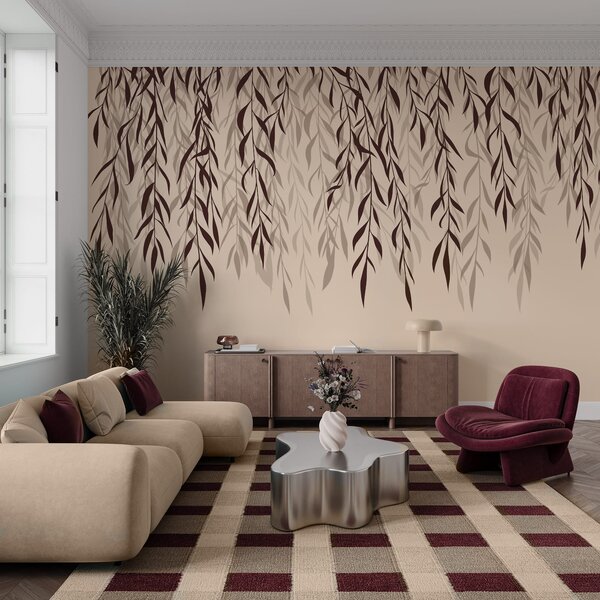 Fototapet Frunze delicate care cad ușor, în cascadă, Fototapet frunze, Fototapet populare, t01018v5 - Tapeko.ro