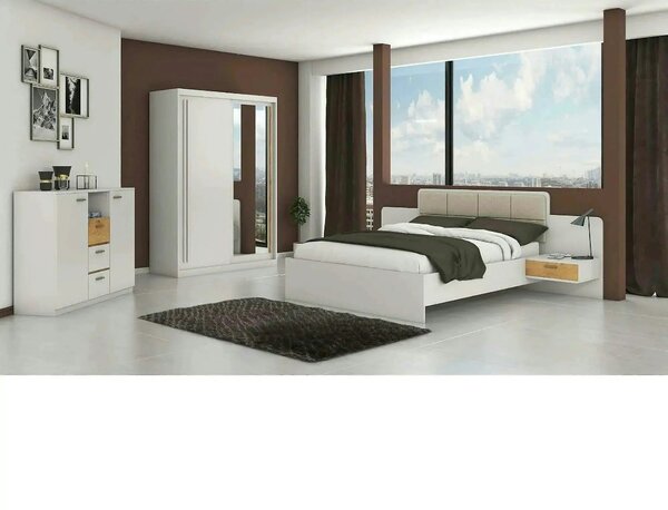 Dulap usi glisante alb EFFECT, PAL melaminat, cu 2 usi, 175x59x215 cm
