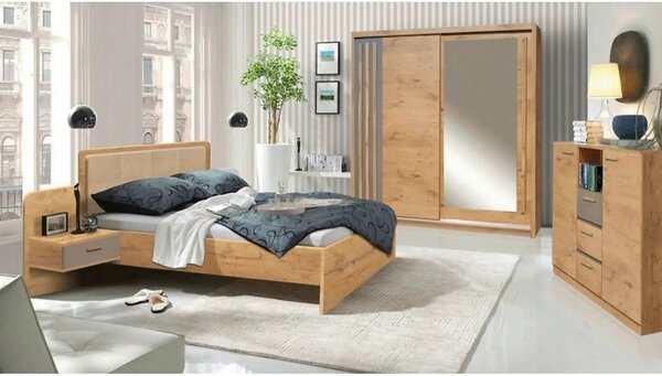 Comoda EFFECT, stejar lancelot/gri, PAL, 130x42x105 cm