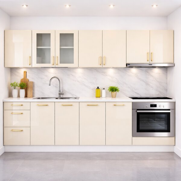 Bucatarie din Mdf lucios Maria 2.6 m