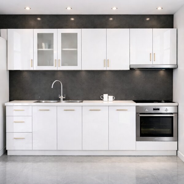 Bucatarie din Mdf lucios Maria 2.6 m