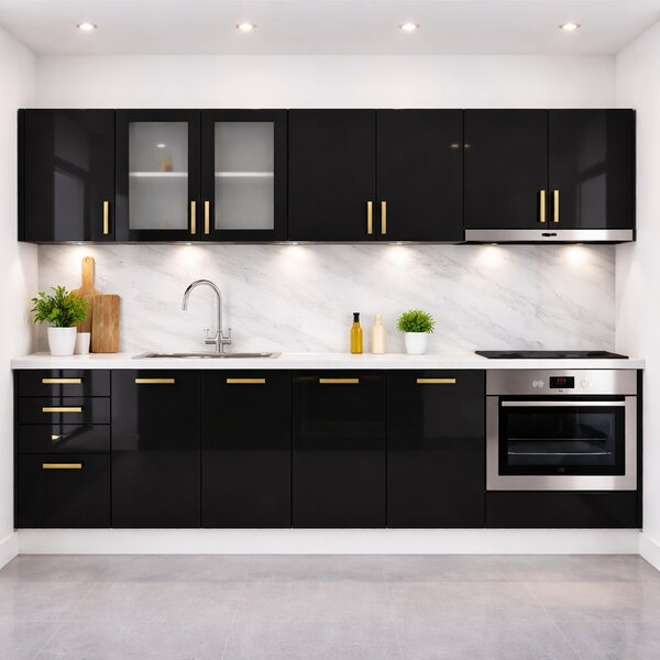 Bucatarie din Mdf lucios Maria 2.6 m