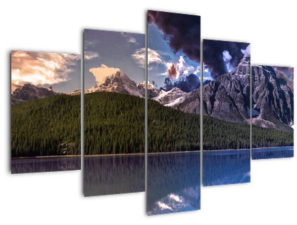 Tablou cu lac și munți (150x105 cm)