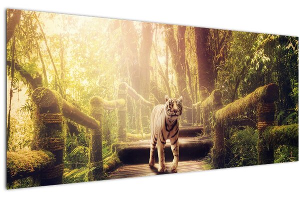 Tablou cu tigrul în djunglă (120x50 cm)