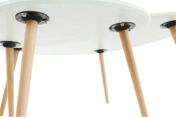 Set 2 masute FOLKO NEW, alb/stejar