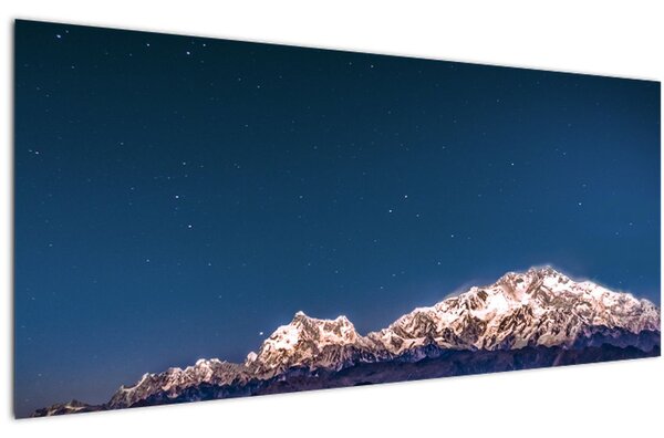 Tablou cu munți și cerul nocturn (120x50 cm)