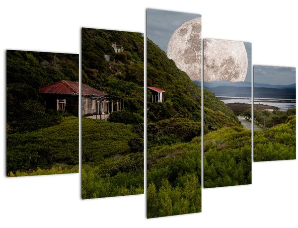 Tablou - peisaj cu luna (150x105 cm)