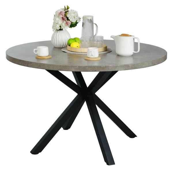 Masa MEDOR, gri carbon/negru, 120x120x76 cm